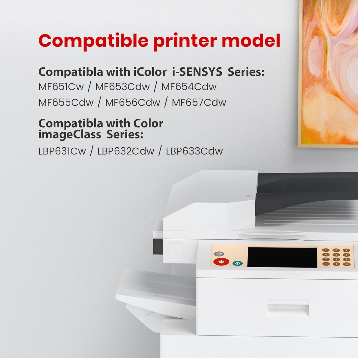 Canon 067 4-Color Toner Cartridge Set for Canon LBP631 , LBP633 , MF651 , MF655 , MF657 Printers
