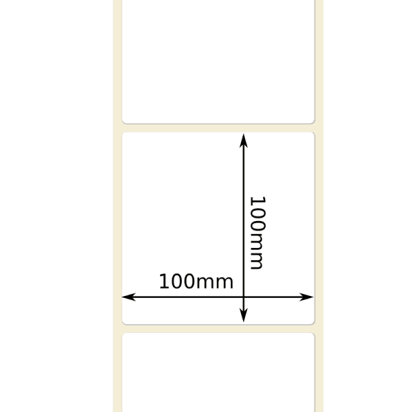 SKY 4"X4" (100mm x 100mm) TTR Labels with 3" Core to be used with Wax Ribbon 1000 Labels /Roll