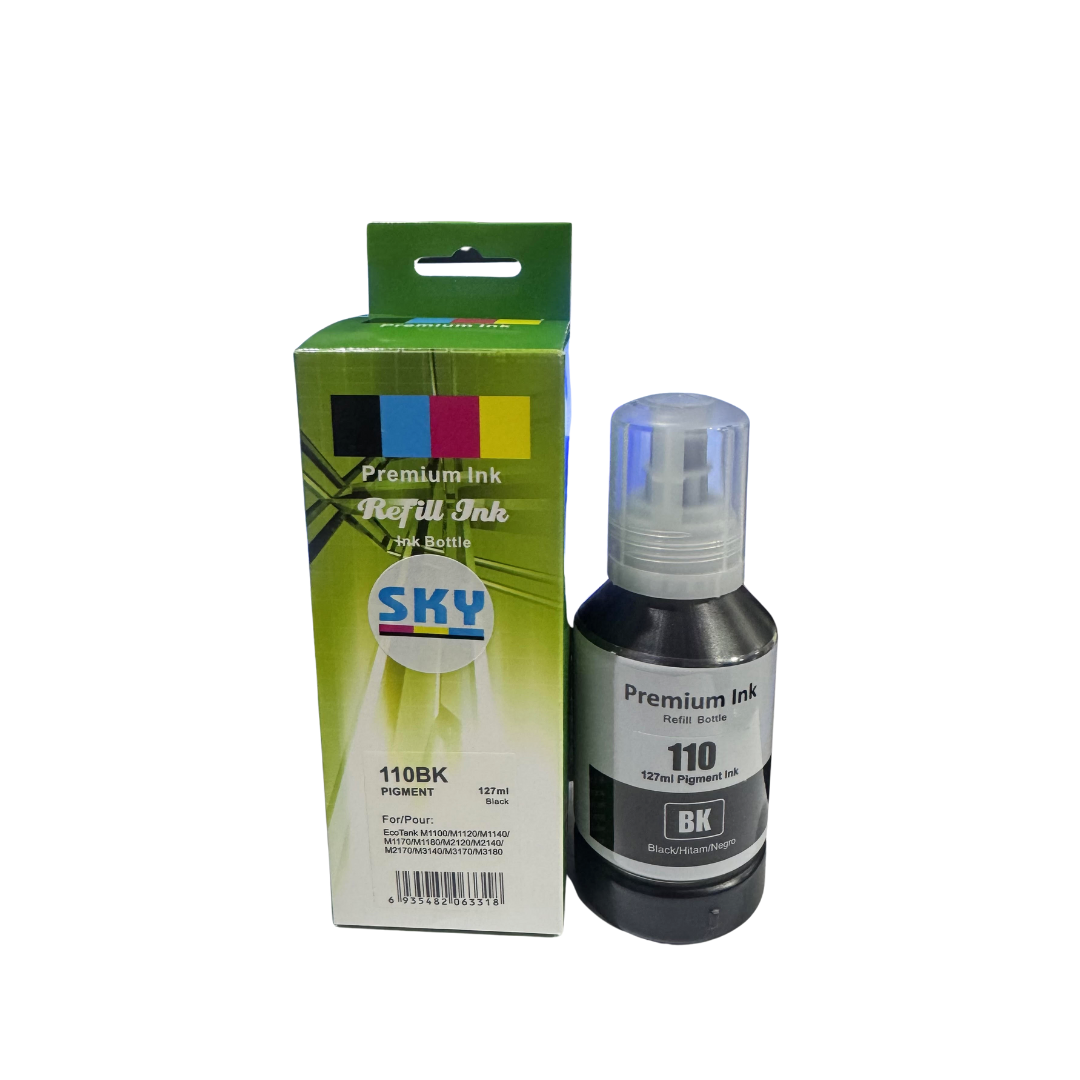 SKY 110 Black Ink 127ml for Epson M1100 M1120 M1140 M1180 M2140 M3140 M3170 M3180