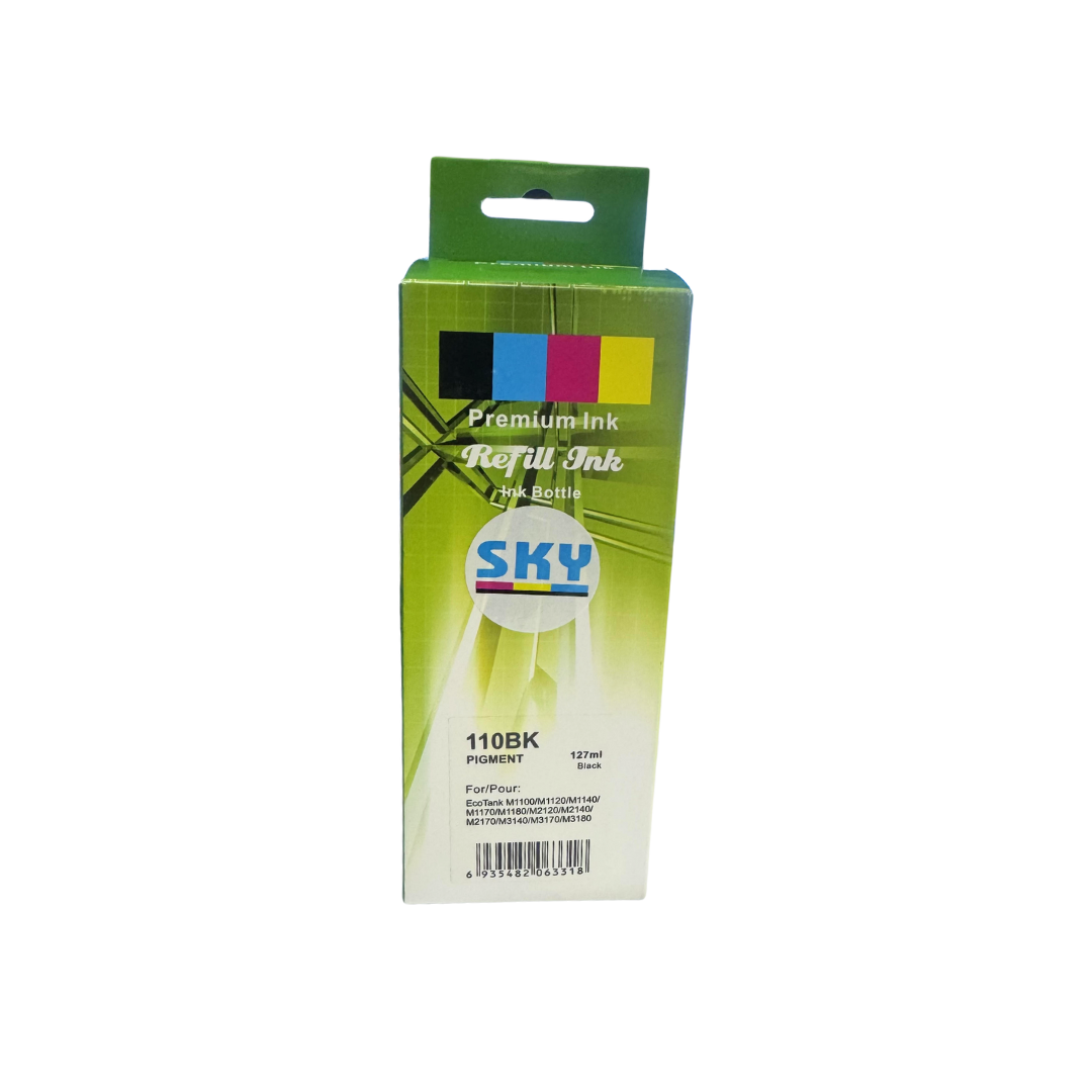 SKY 110 Black Ink 127ml for Epson M1100 M1120 M1140 M1180 M2140 M3140 M3170 M3180