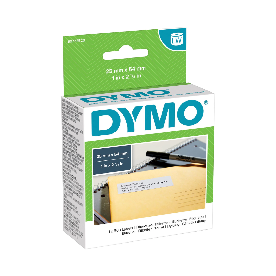 Dymo Return Address Labels 25mm x 54mm 11352 white 500 labels S0722520
