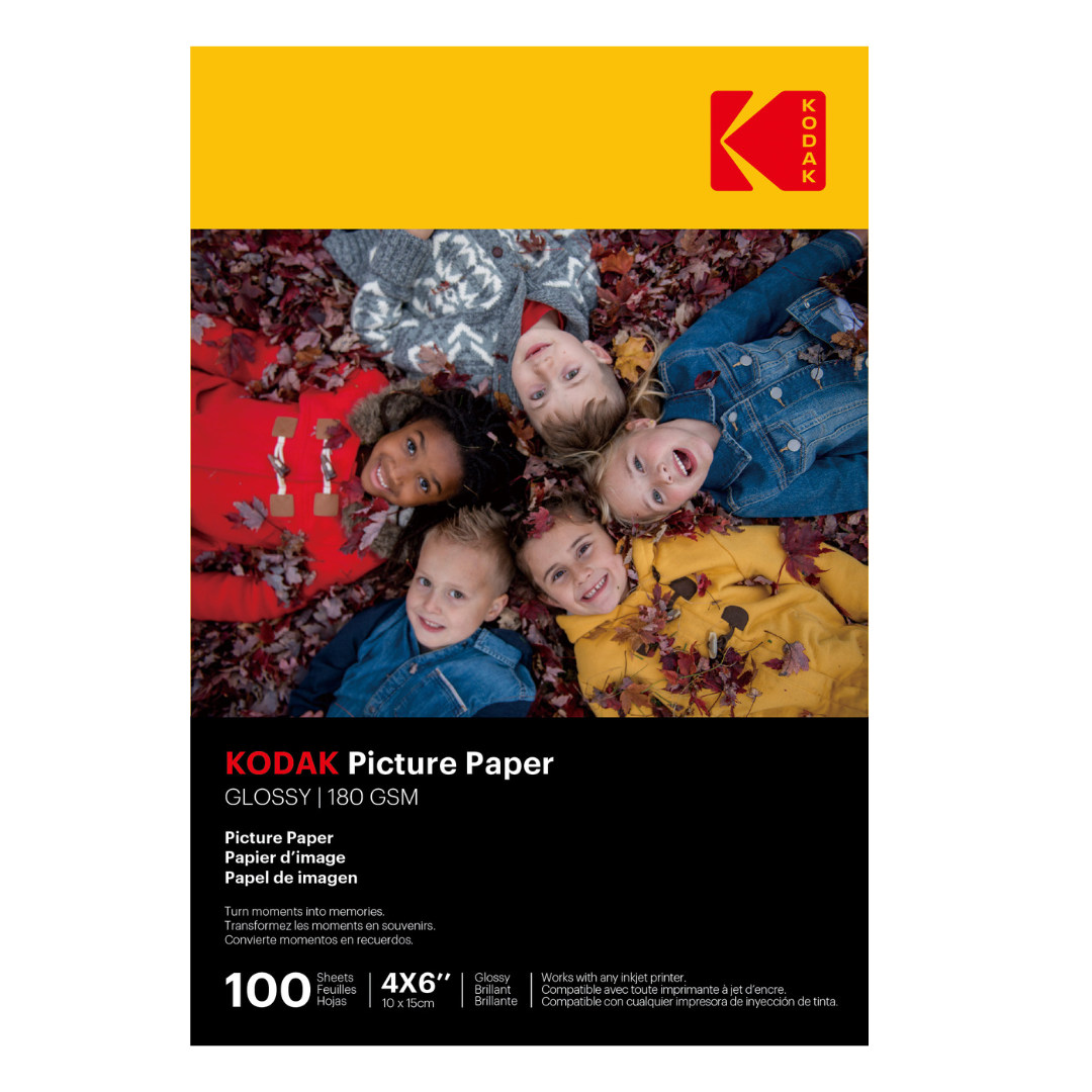 Kodak Picture Paper Glossy 180 gsm 4R - 4 x 6 " Size x 100 Sheets