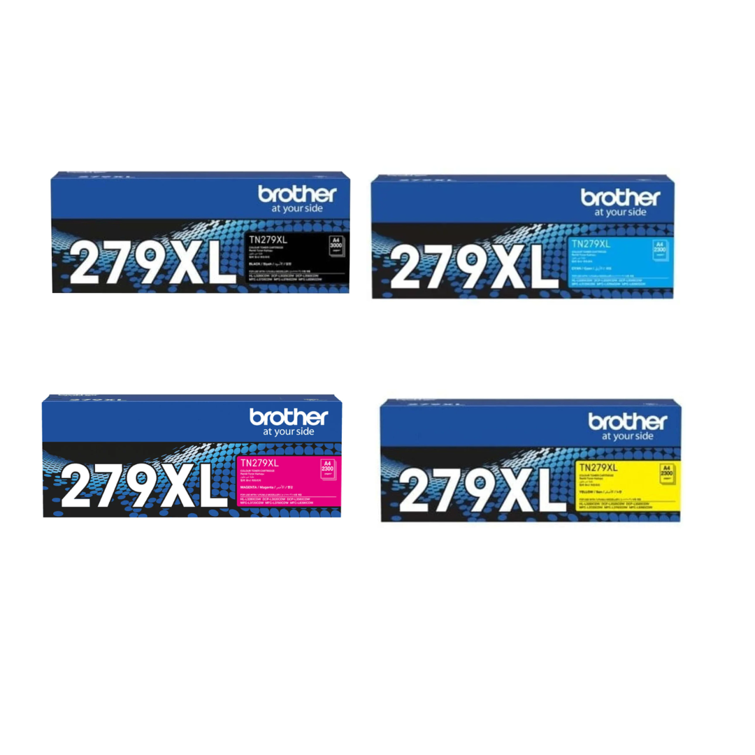 Brother TN-279XL High Capacity 4-Color set for for HL-L3280CDW, DCP-L3520CDW, DCP-L3560CDW, MFC-L3720CDW, MFC-L3760CDW