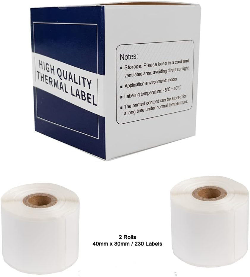 2 x Label rolls for M110/M110S/M120/M200/M220 Bluetooth Label Printers