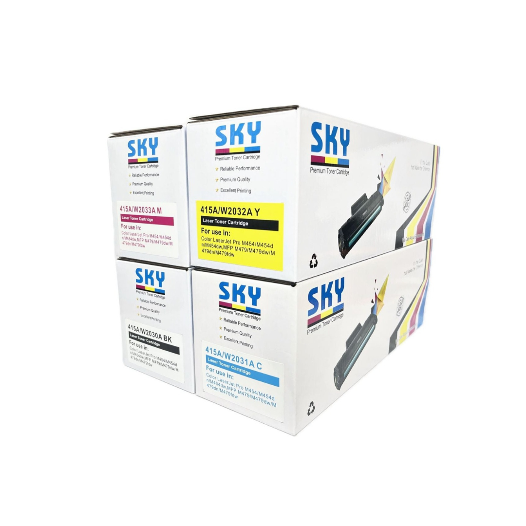 SKY 415A with Chip 4-Color Toner Cartridges set for HP Color LaserJet Pro M454 MFP M479