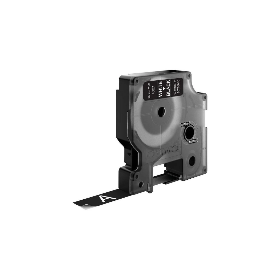 Dymo 12mm x 7 meter White on Black Label Tape Cartridge for Dymo Label Printers 45021