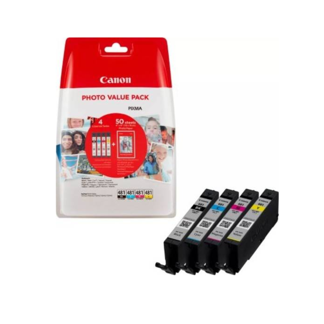 Canon PGI-481BK CLI-481 CMYK Genuine Ink & Photo Value Pack x 1