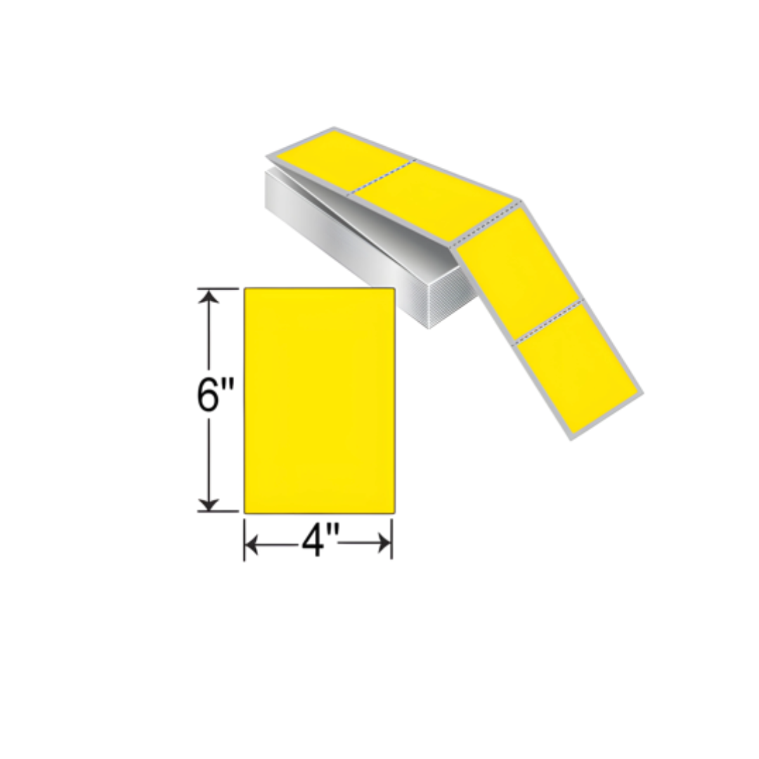 4 x 6 inch fanfold yellow