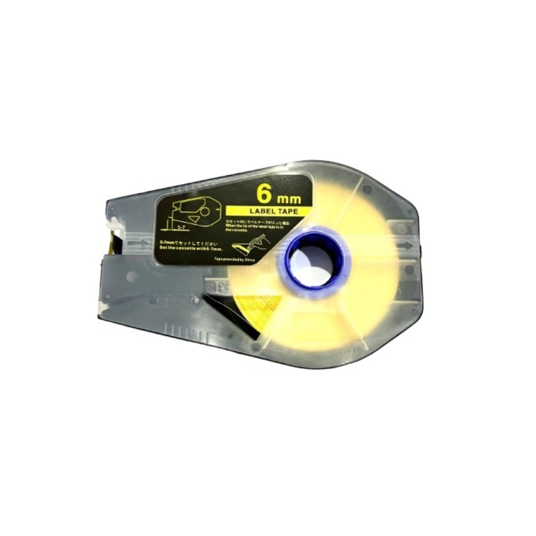 6mm x 30 meter Yellow Label Tape for Canon Cable ID printers