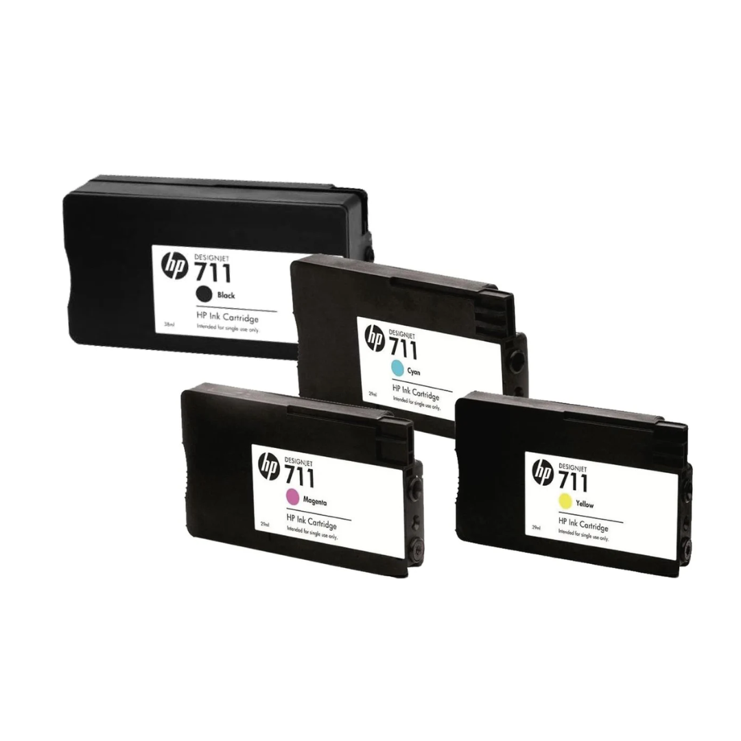 HP 711 4-Color set Ink Cartridges for HP DesignJet T120 T520