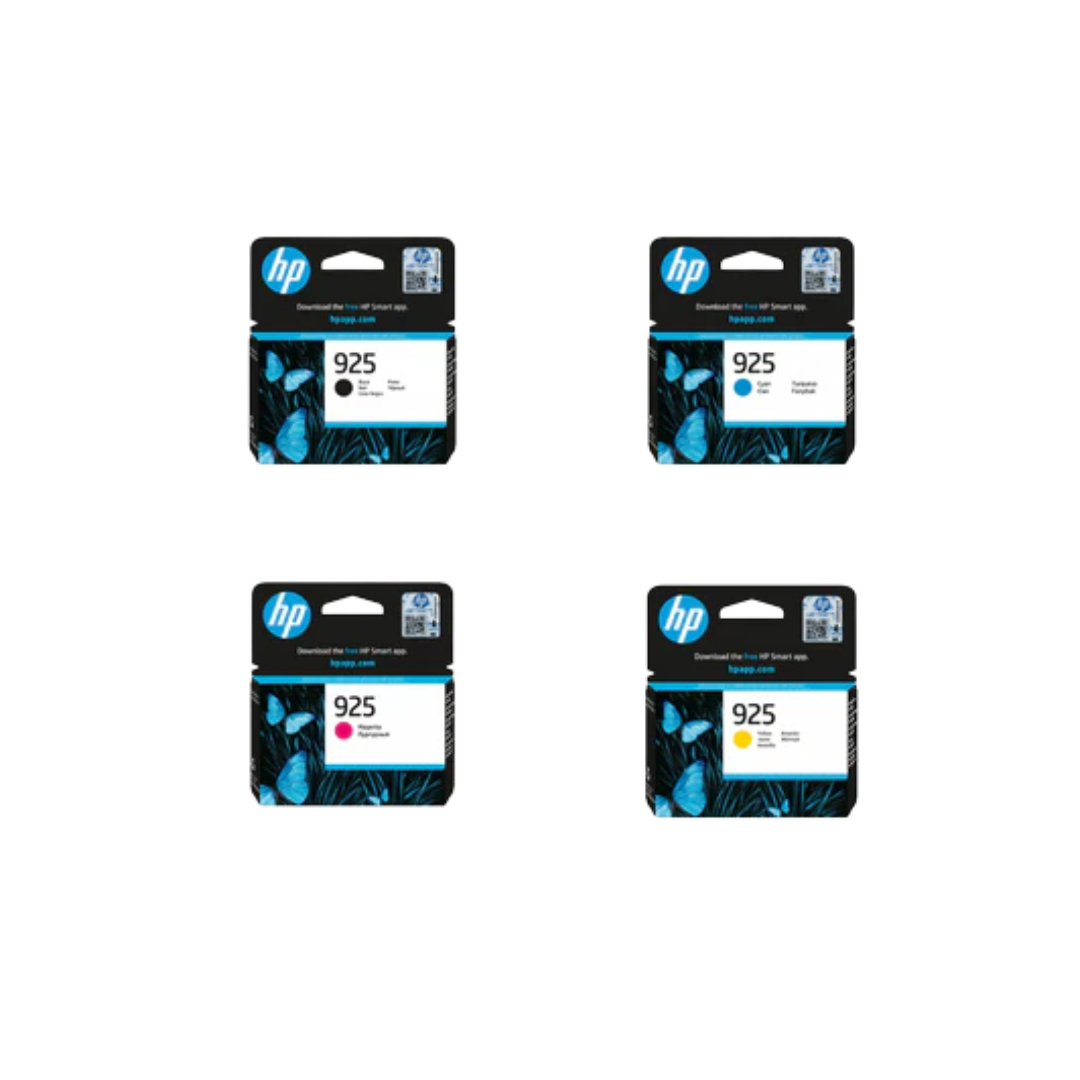 HP 925 4-Color Ink Cartridge set for HP Officejet Pro 8123, HP Officejet Pro 8120 series, HP OfficeJet Pro 8130 series