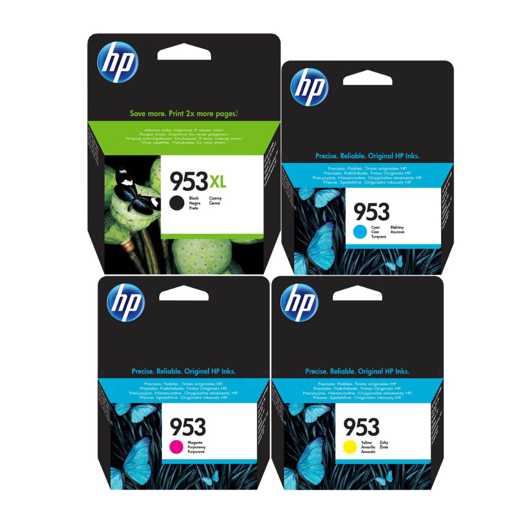 HP 953XL Black and Normal Cyan, Magenta & Yellow Ink Cartridge set for HP Officejet pro 7740 Wide Format All-in-One Printer