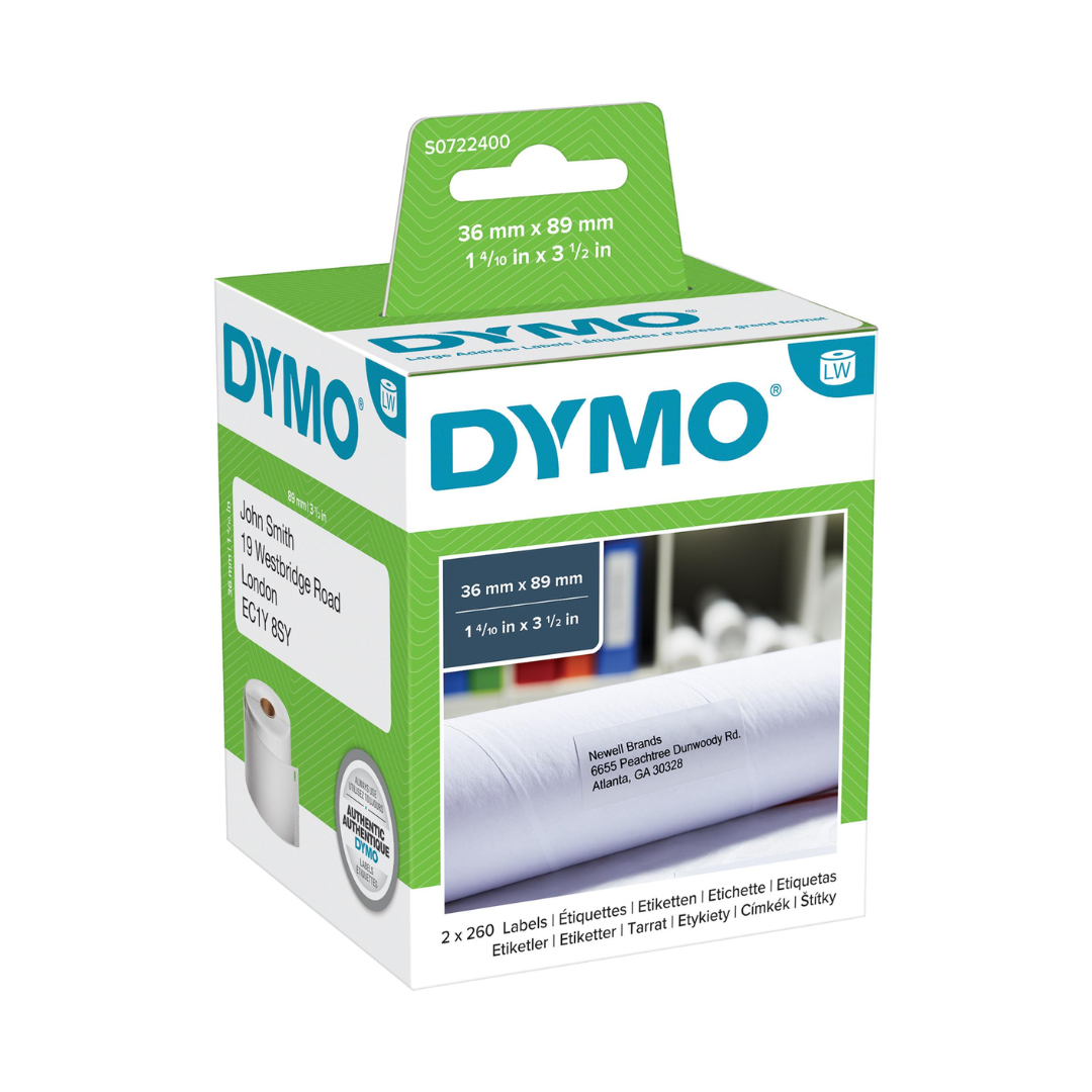 Dymo 99012 Large Address Labels 89 x 36 mm S0722400 Pack of 2 Rolls