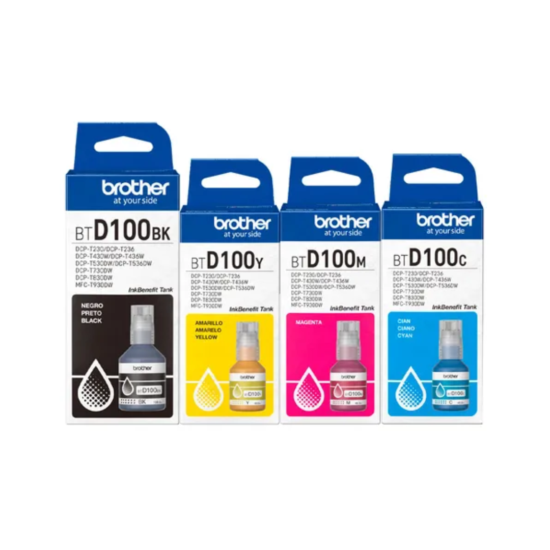 Brother Genuine BTD100 4-color Ink set for DCP-T730DW T830DW T930DW