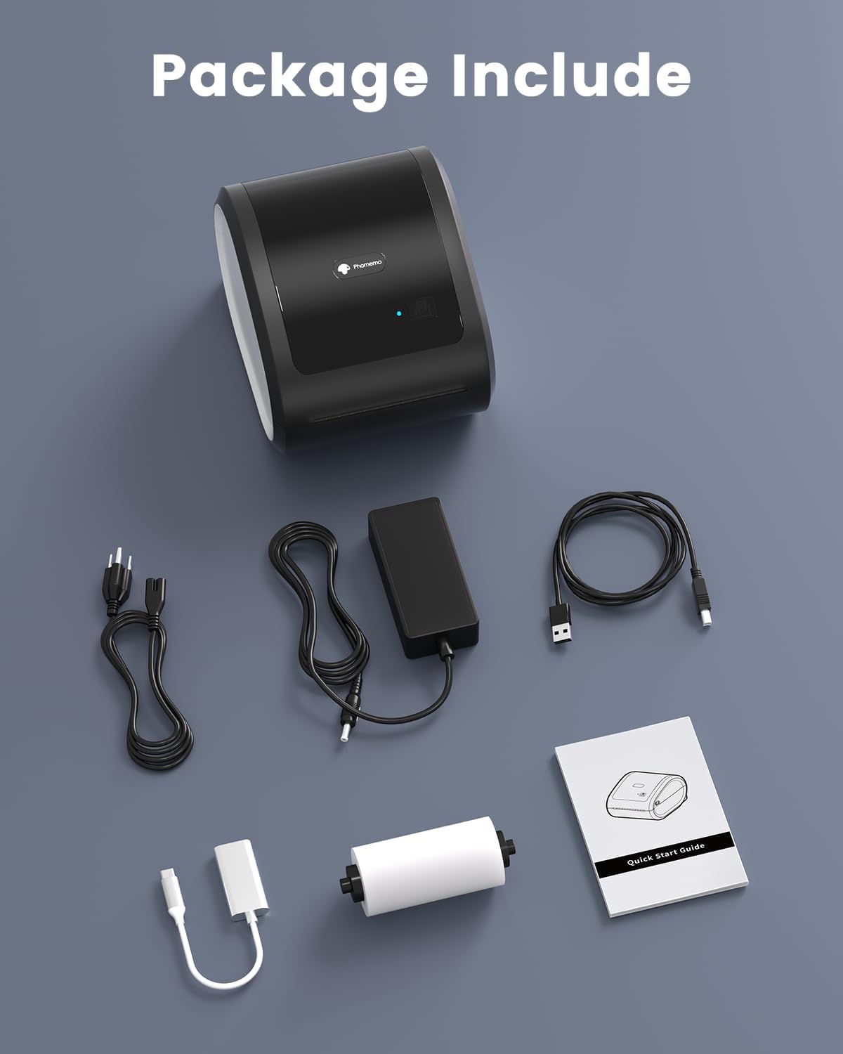 D520BT Bluetooth Thermal Label Printer, Shipping Label Printer Compatible with iPhone & Android & PC