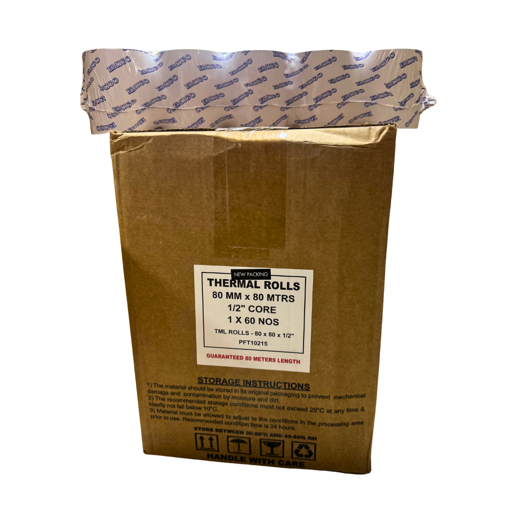 Emigo Thermal Roll /Till Roll Box of 50 rolls for POS Printers 80mm x 80 meters 48gsm