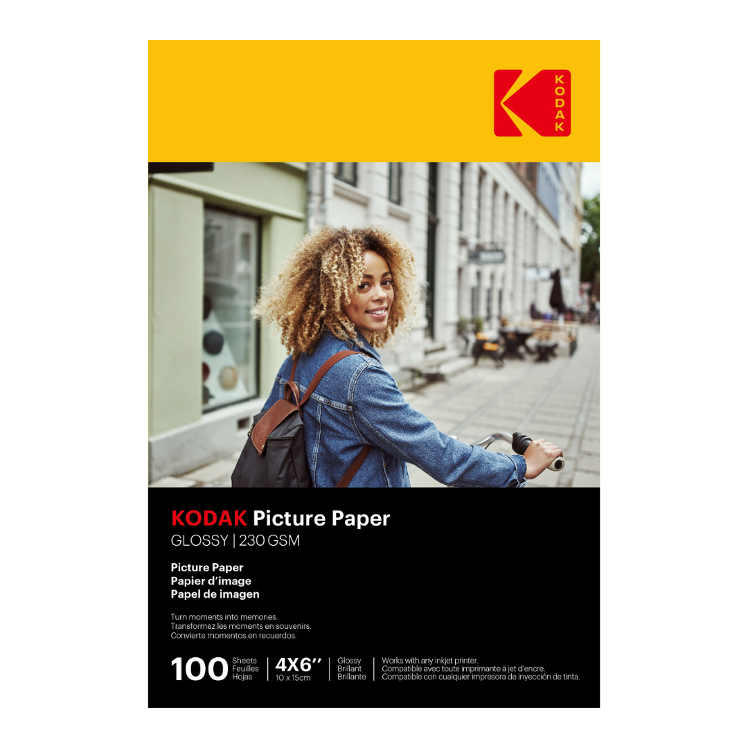 Kodak Picture Paper Glossy 230 gsm 4R - 4 "x 6" Size x 100 Sheets