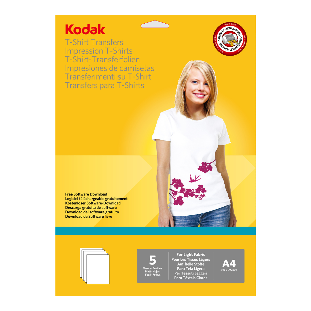 KODAK Light T-shirt Transfers A4 size 5 sheets