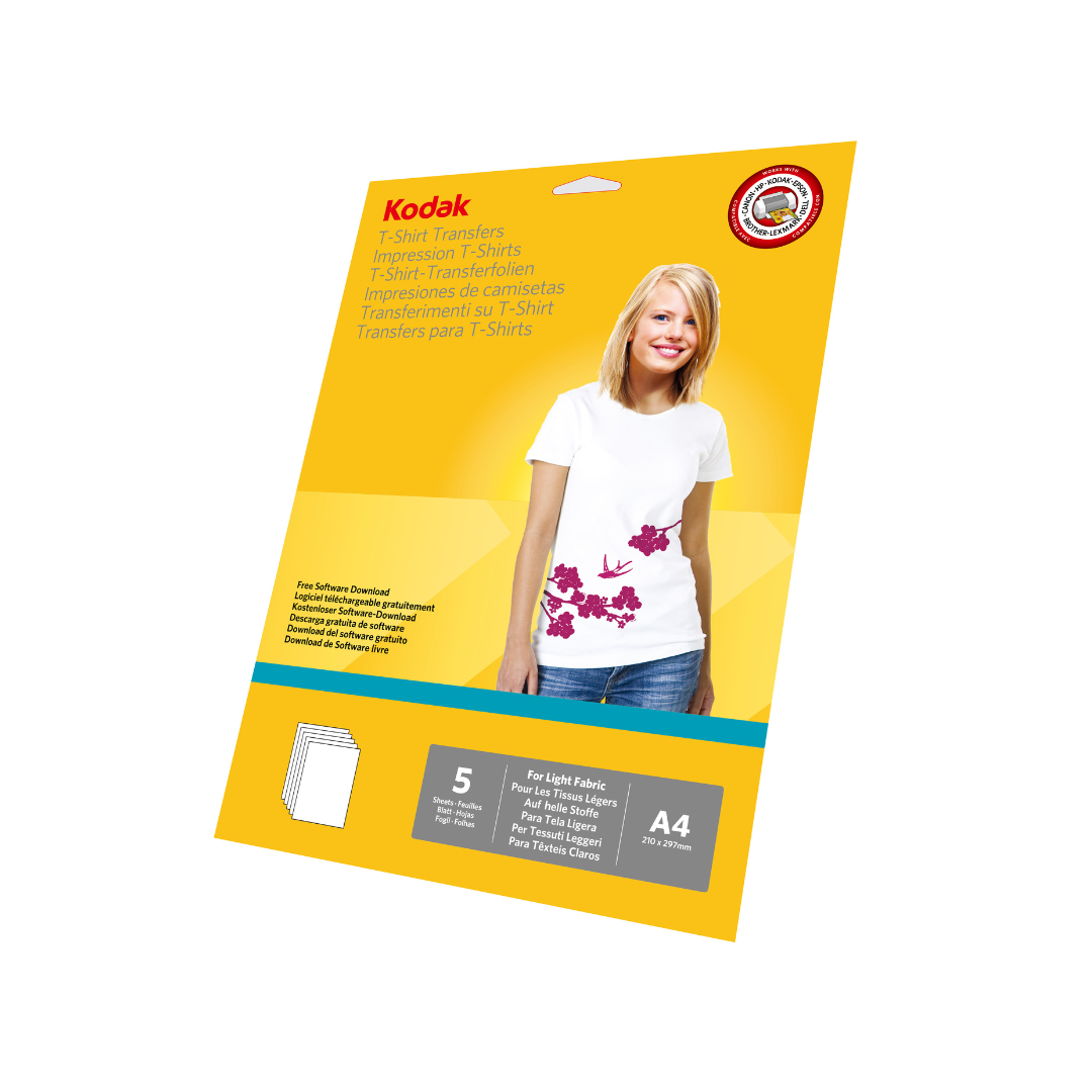 KODAK Light T-shirt Transfers A4 size 5 sheets