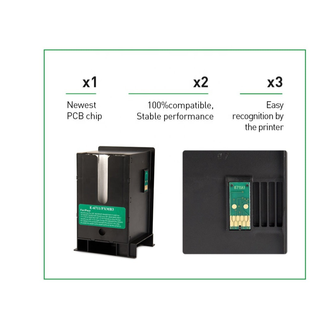 SKY T6711/PXMB3 Ink Maintenance Box for L1455 WF7110 WF7210 WF7510 WF7610 WF7620 WF7710 WF7720 WF3520 WF3540 WF3620 ET16500 Printer