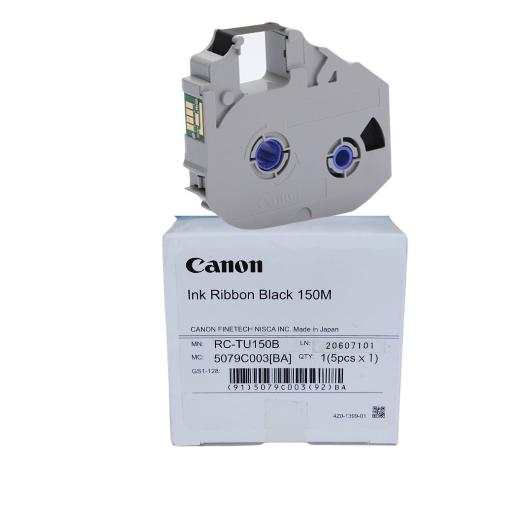 Pack of 5 Canon RC-TU150B Ink Ribbon MK3000/MK5000 Cable ID Printer Black 150Mtr