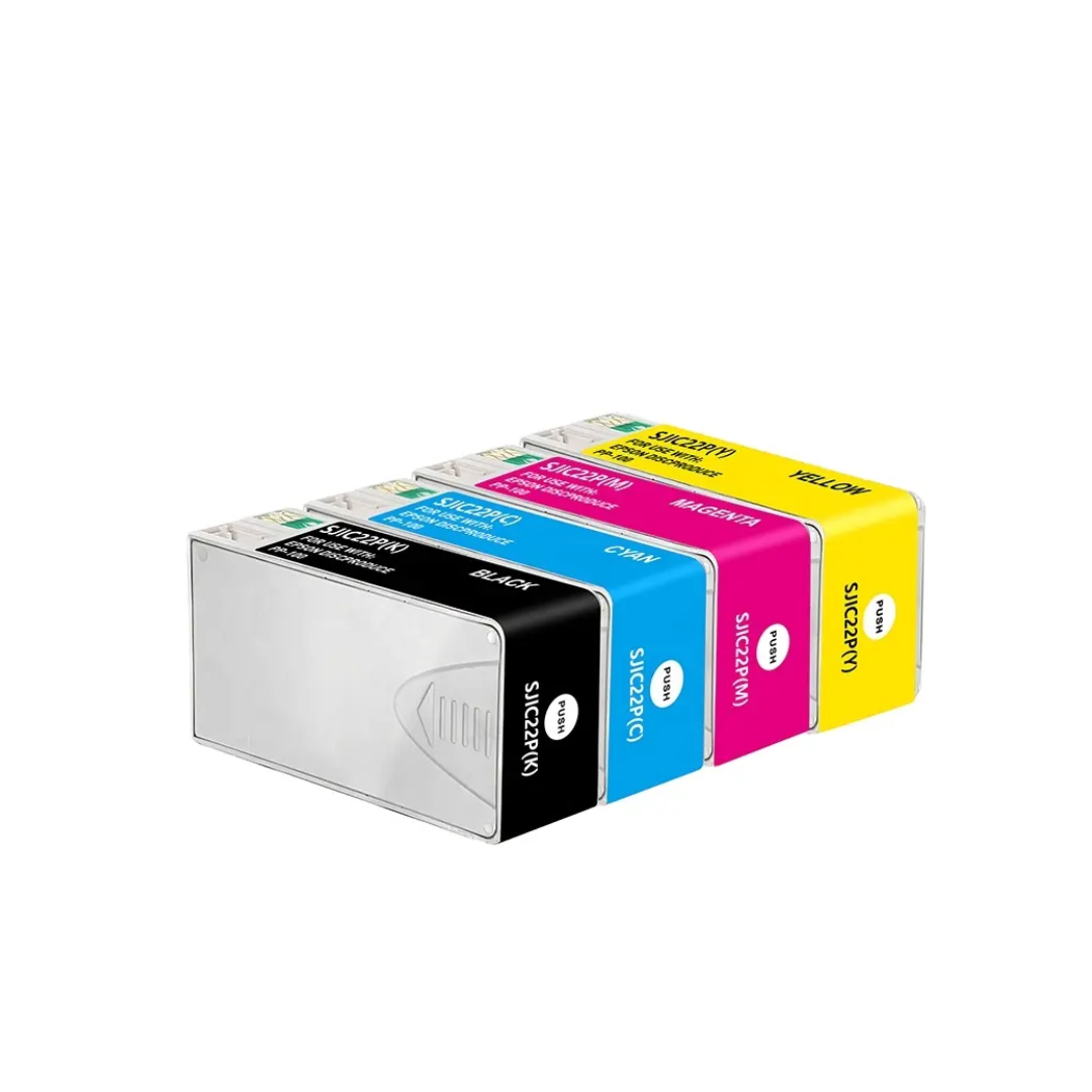 SKY SJIC22P (Pack of 4) Ink Cartridges with Latest Chips Compatible with ColorWorks TM-C3500 TM-C3510 TM-C3520 C3500 C3510 C3520 Printers