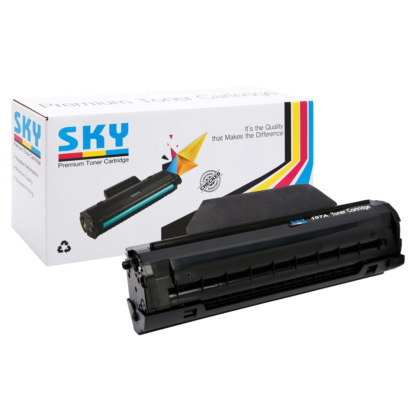 SKY 2PCS 107A High yield Toner Cartridge W1107A - 1000 pages per cartridge