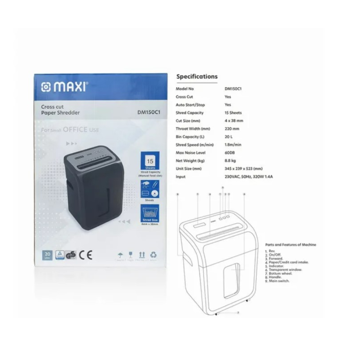 Maxi Cross Cut Shredder Model DM150C1