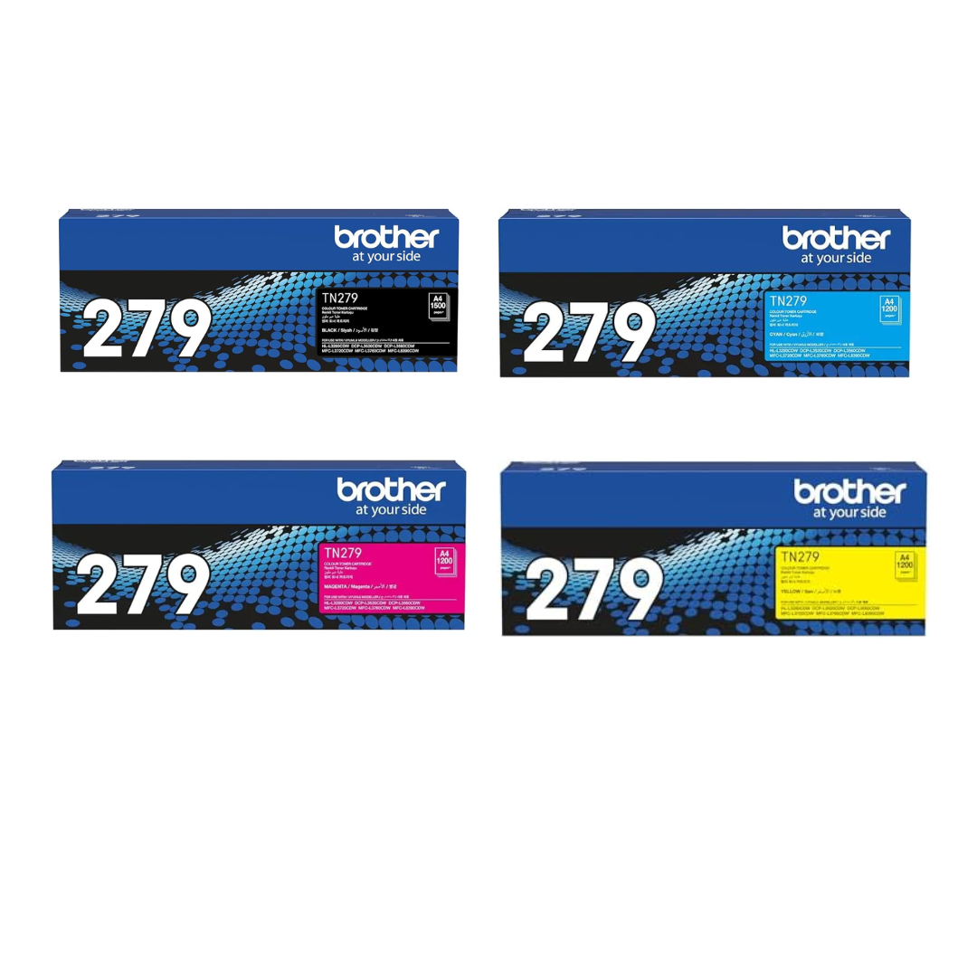 Brother TN-279 4-Color set for for HL-L3280CDW, DCP-L3520CDW, DCP-L3560CDW, MFC-L3720CDW, MFC-L3760CDW