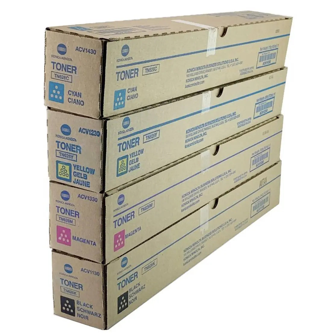 Konika Minolta TN-626 4-Color Toner Cartridge Set for Bizhub C300i Bizhub C360i