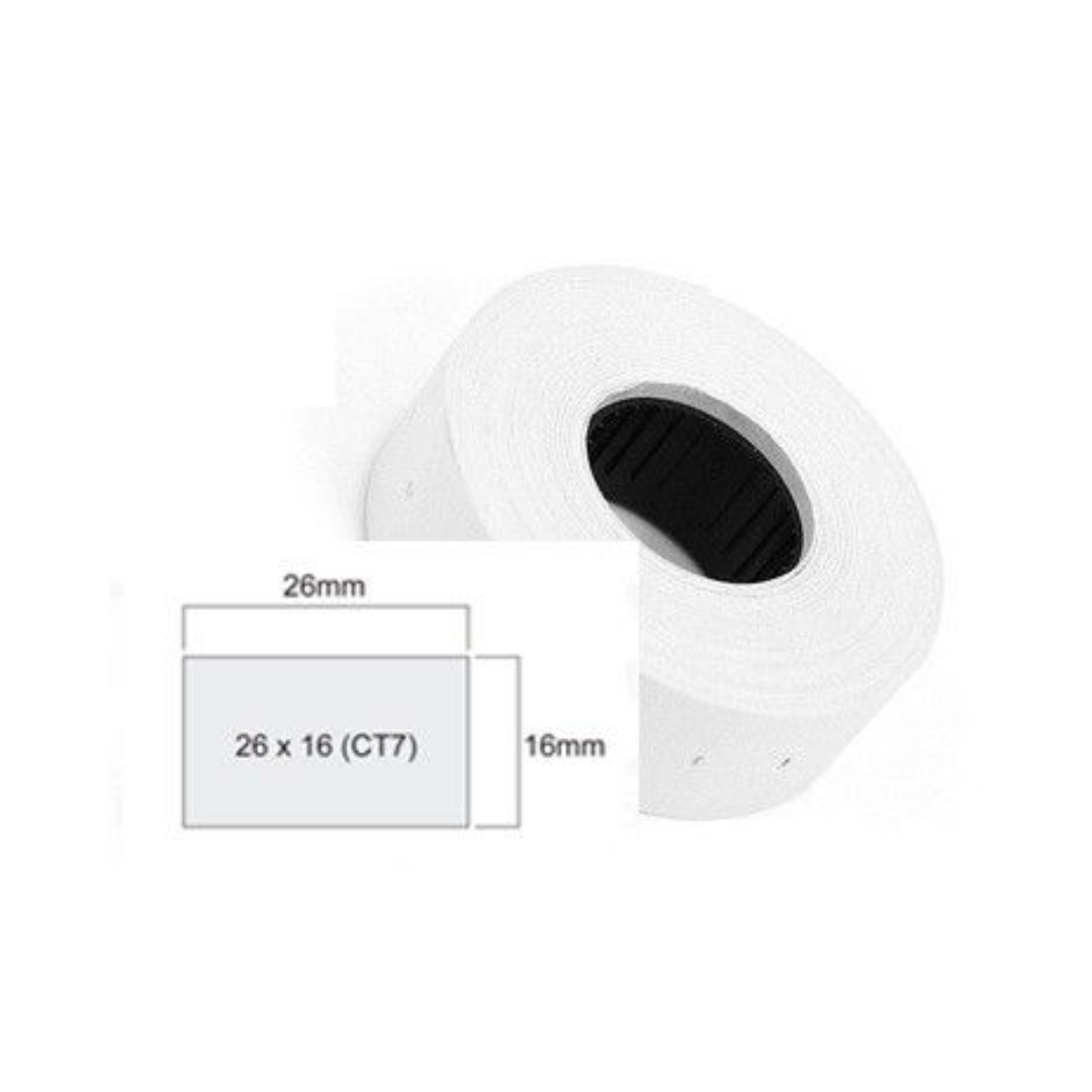 Box of 36 Rolls Blitz 2 Line Price Label Roll 26mm X 16mm 1000 Label Per Roll White