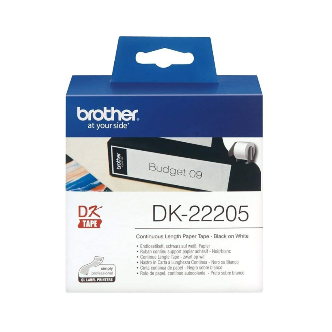 Brother DK-22205 Continuous Paper Roll 62mm X 30.48M for Brother QL Label Printers