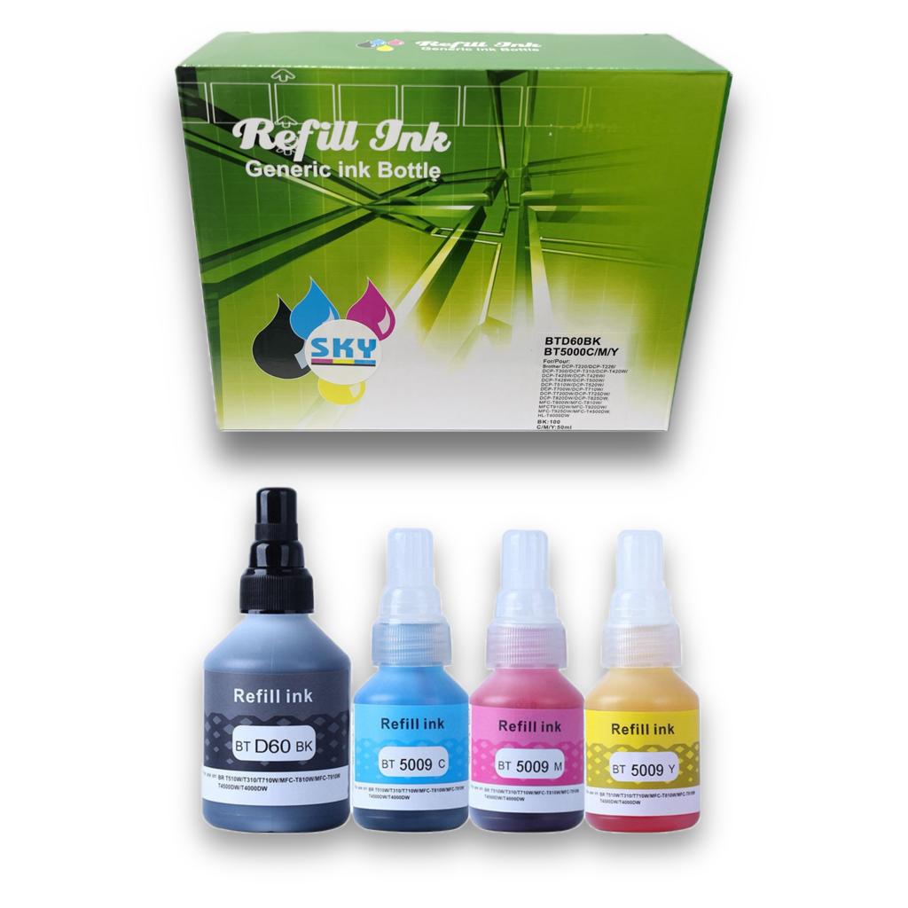 SKY 4-Color BTD60/BT5000 Compatible ink to use with Brother Ink Tank Printers