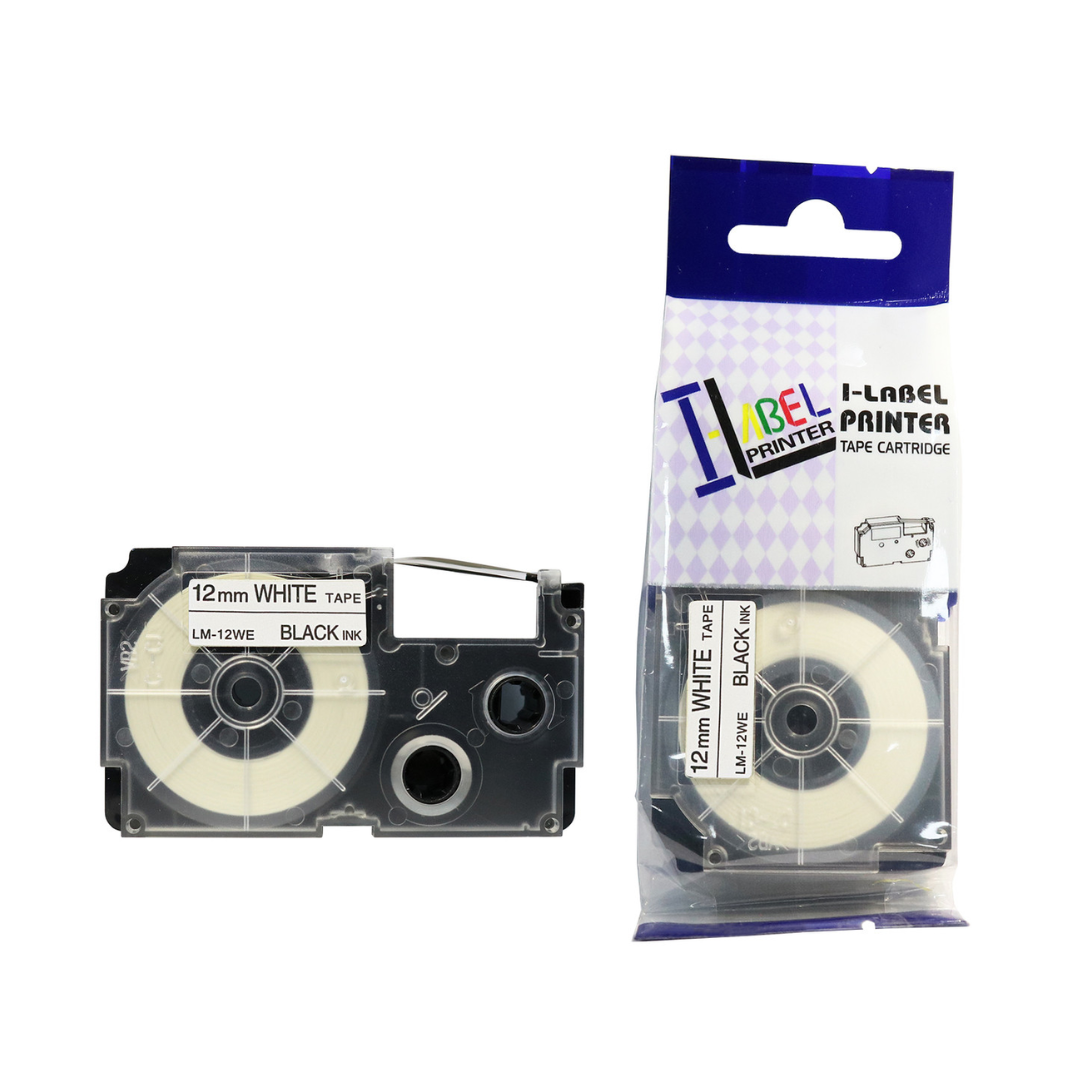 SKY 12mm x 8 meter Label Tape Cartridge for Casio Label Printers