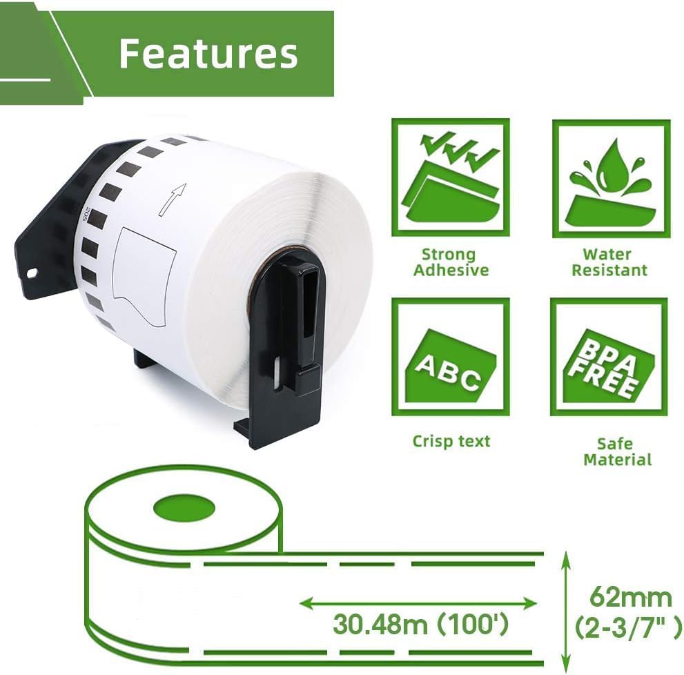 SKY DK-22205 Continuous Label 62mm x 30.48meter without Holder