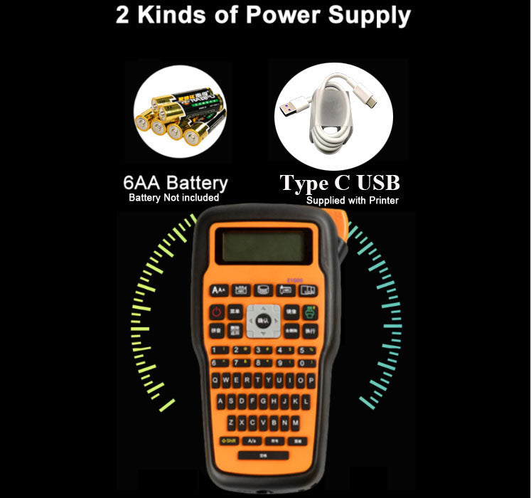 SKY E1000 pro Arabic/English Portable Label Maker compatible with TZe 6, 9 and 12mm tapes