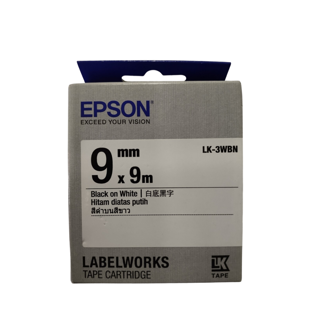 Epson Label Cartridge LK-3WBN Black on White 9mm x 9 meter
