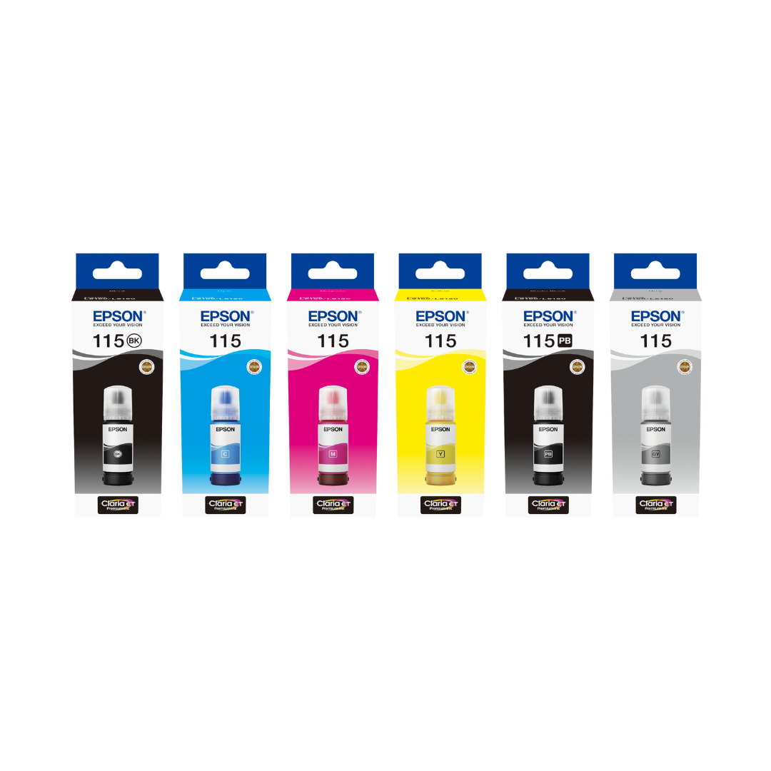 Epson 115 6 color ink set for Epson L8160, L8180 printers
