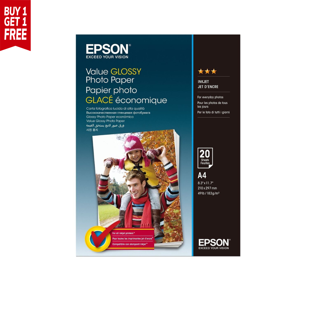 Epson Value Glossy Photo Paper 183 gsm - A4 Size - 20 sheets