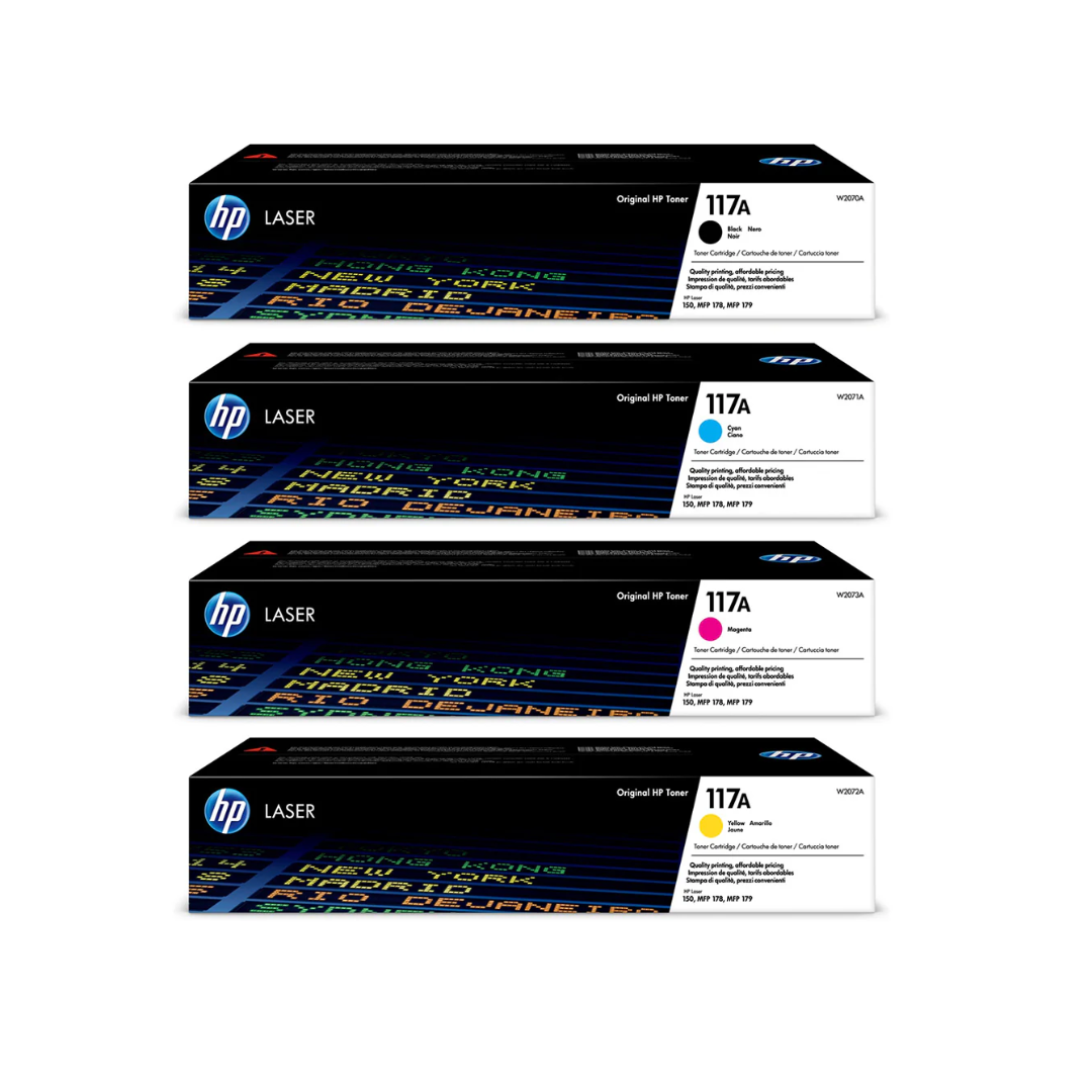 HP 117A 4-Colur CMYK Multipack - W2070A W2071A W2072A W2073A for HP Color Laser 150A and MFC 179