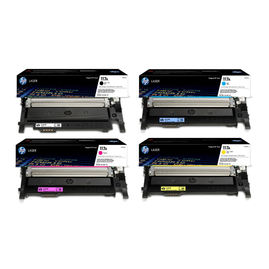 HP 117A 4-Colur CMYK Multipack - W2070A W2071A W2072A W2073A for HP Color Laser 150A and MFC 179