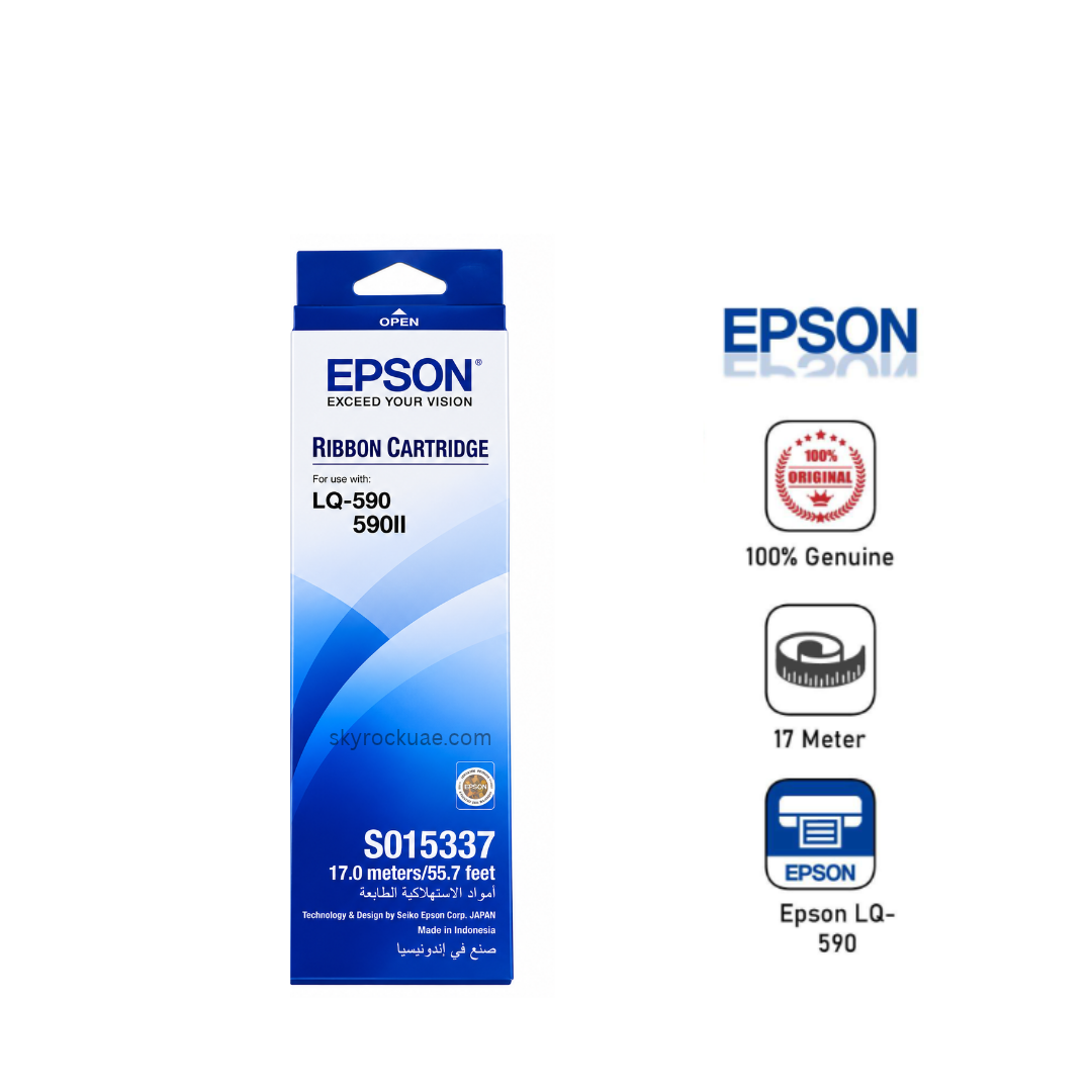 Epson LQ-590 Original Black Ribbon Cartridge C13S015337 for LQ-590 LQ-590II LQ-590IIN