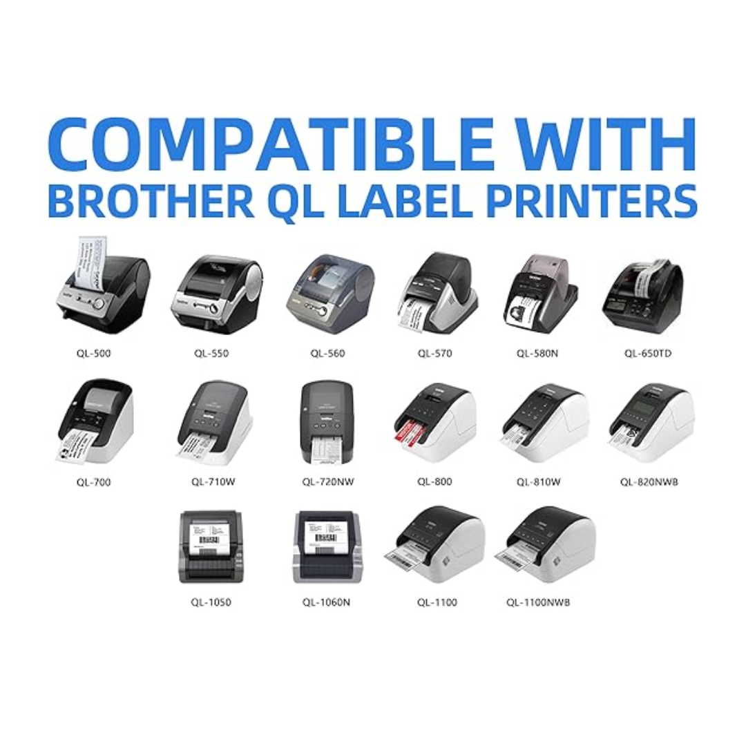 5 pcs SKY DK-22205 Continuous Labels 62mm x 30.48m for Brother QL Series Label Printers