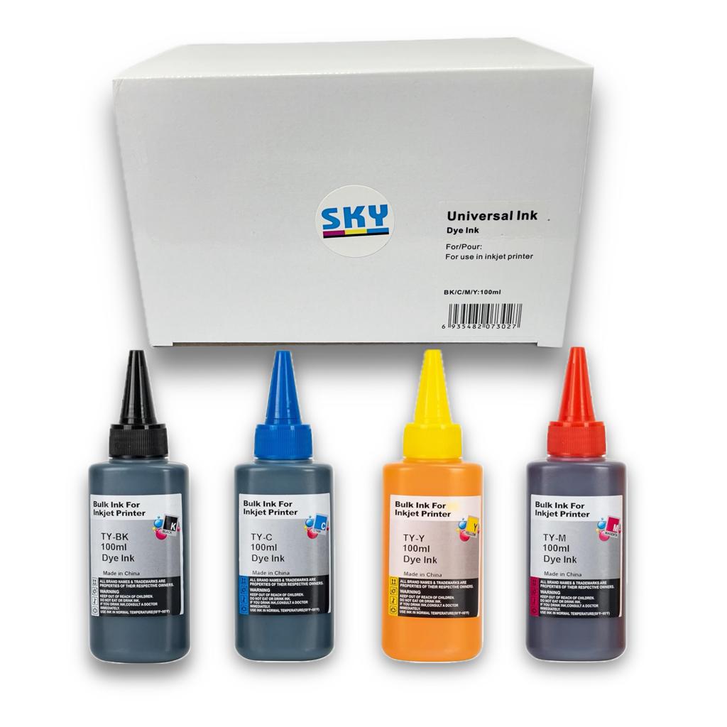 SKY 4-Color Universal Printer Ink/Refill Ink suitable for HP 123 305 652 650 cartridges
