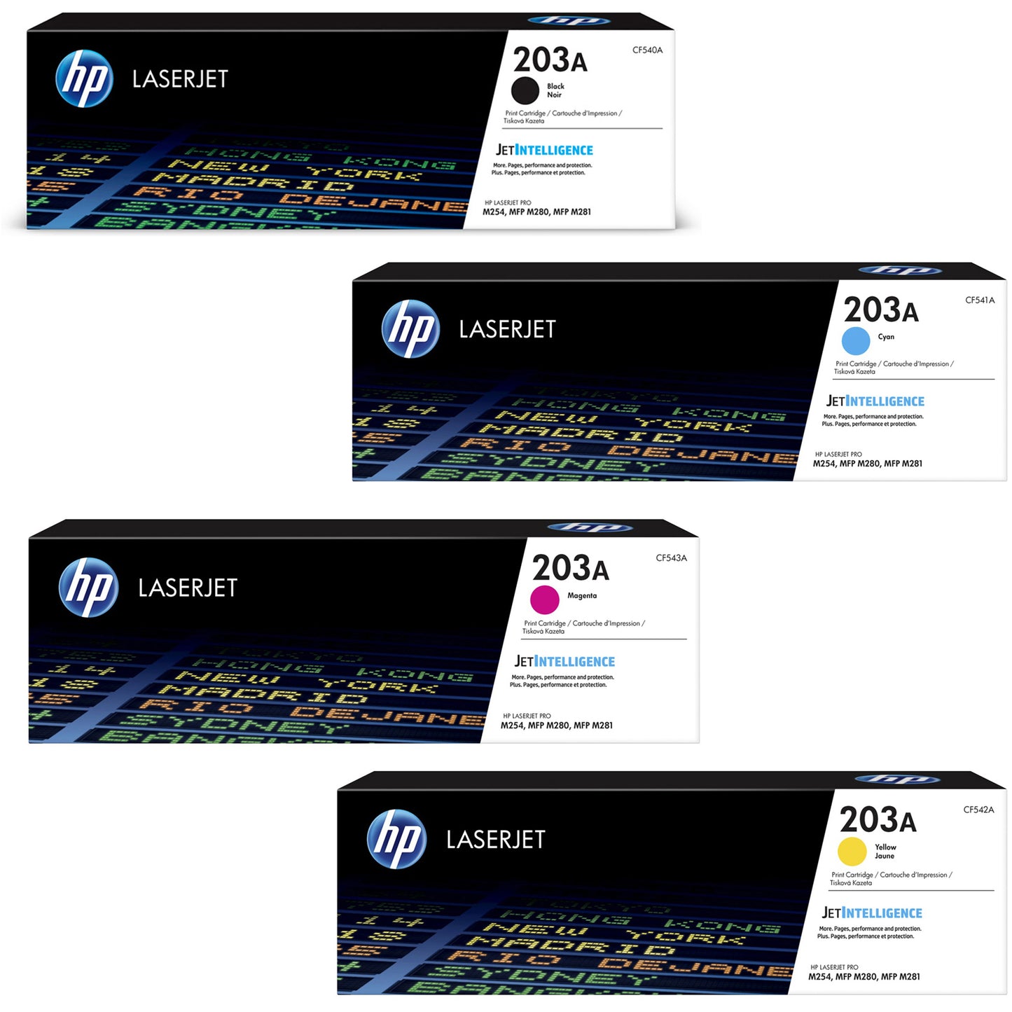 HP 203A Toner Cartridges for HP Colour LaserJet Pro M254, MFP M280 and M281