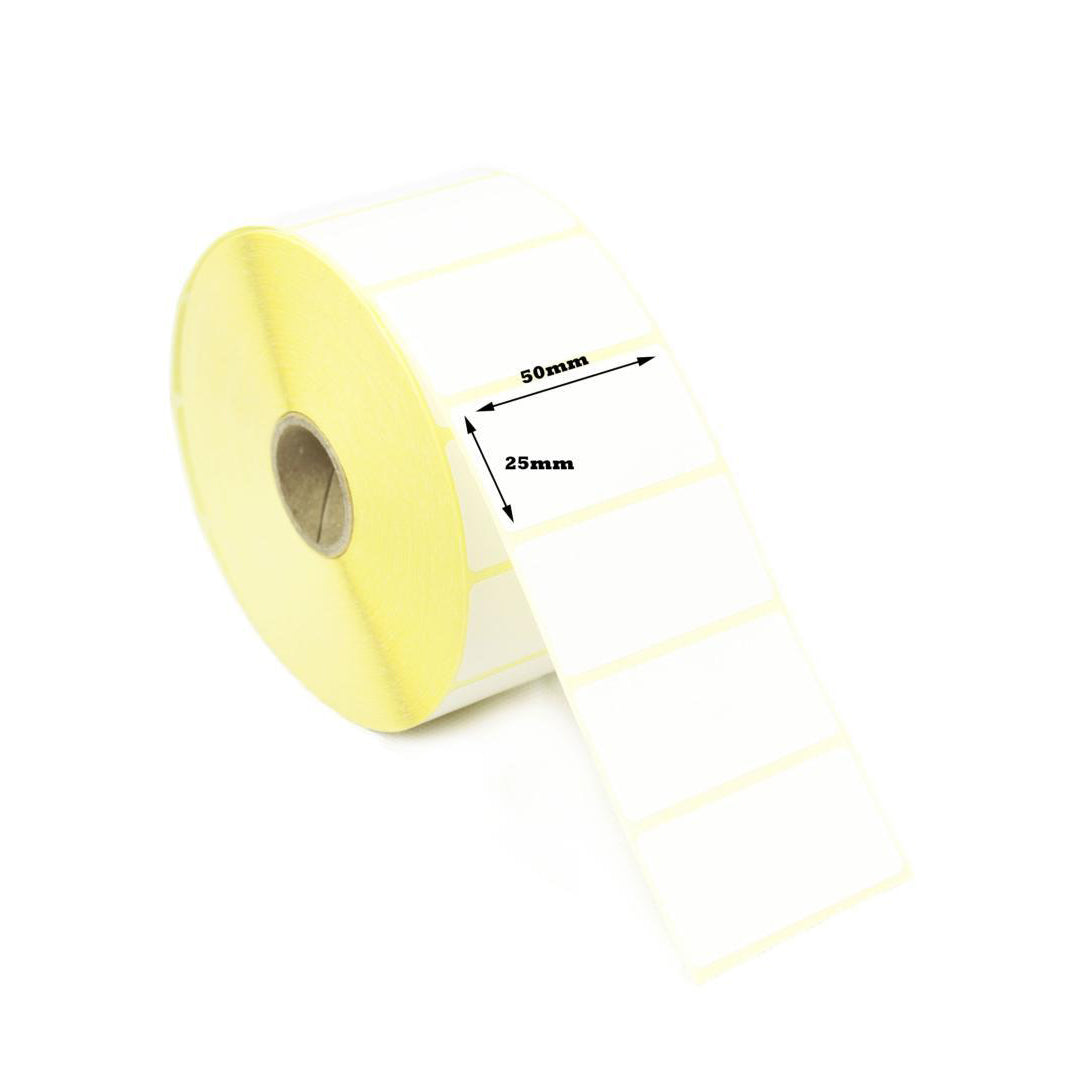 Direct Thermal Barcode Label 50mm x 25mm x 1 " core - 1000 labels per roll Direct Thermal Pritning