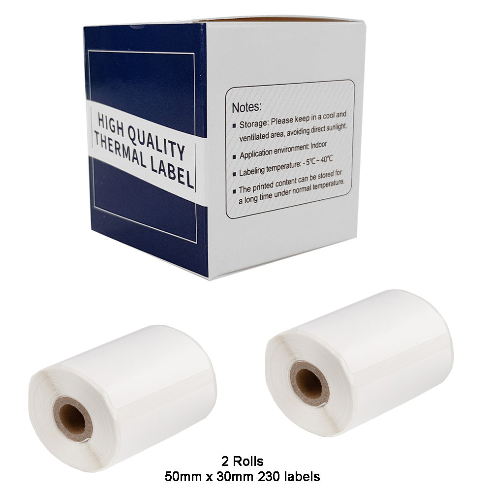 2 x Label rolls for M110/M110S/M120/M200/M220 Bluetooth Label Printers