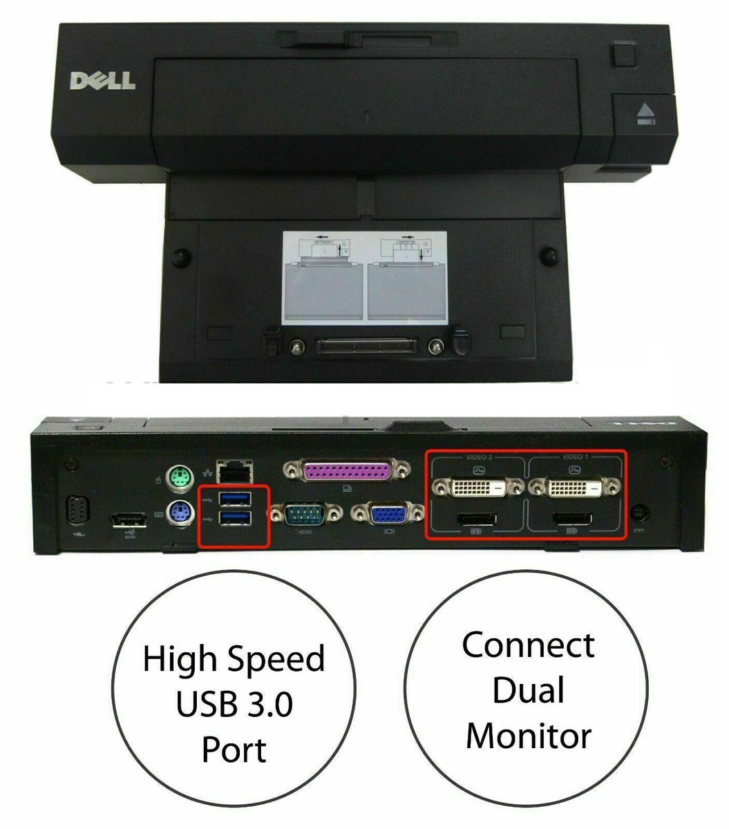 Pre Owned Dell Dock E Port Plus Pr02x Advanced Docking Station With Us Skyrockuae 1730