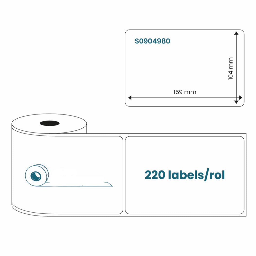 SKY S0904980 104 mm x 159 mm (4' x 6') 220 labels per roll Extra Large Shipping Labels for Dymo Label Writer 4XL & 5XL