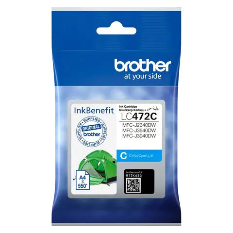 Brother LC472 Cyan Ink Cartridge for Brother MFC-J2340DW J3540DW and J3940DW Printers